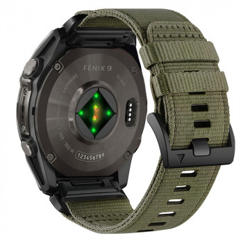 Tech-Protect Nylon Classic Armbanduhrarmband für Garmin Fenix 5X / 5X Plus / 6X / 6X Pro / 7X / 8 / 8 Pro / 9 / 9 Pro 51 mm, Military Green