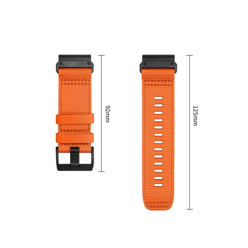 Tech-Protect Nylon Classic Armbanduhrarmband aus Nylon für Garmin Fenix 5X / 5X Plus / 6X / 6X Pro / 7X / 8 / 8 Pro / 9 / 9 Pro 51 mm, Signal Orange