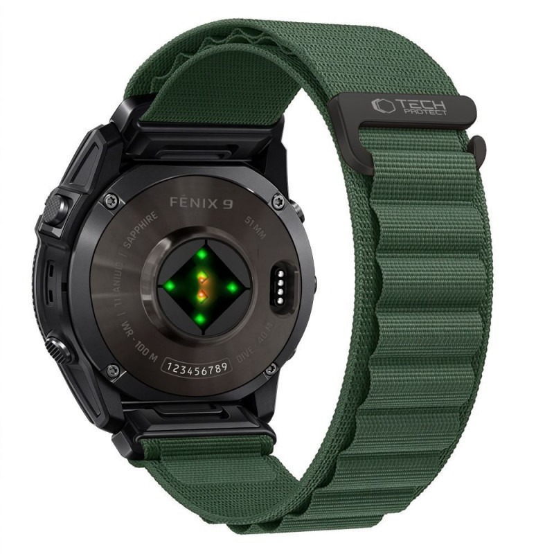Tech-Protect Nylon Pro Armband für Garmin Fenix 5X / 5X Plus / 6X / 6X Pro / 7X / 8 / 8 Pro / 9 / 9 Pro (47 mm), military green