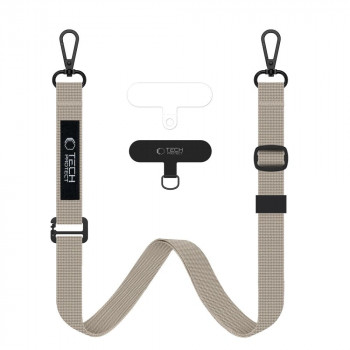 Tech-Protect C6S Rope Crossbody Handy-Umhängeband 2-in-1, Cosmic Latte (beige)