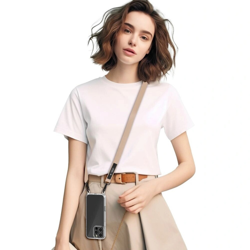 Tech-Protect C6S Rope Crossbody Handy-Umhängeband 2-in-1, Cosmic Latte (beige)
