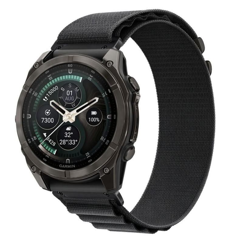 Tech-Protect Nylon Pro THP6035 Armband für Garmin Fenix 5X / 5X Plus / 6X / 6X Pro / 7X / 8 / 8 Pro / 9 / 9 Pro (51 mm), schwarz