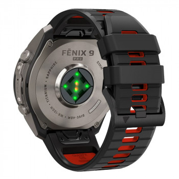Tech-Protect Iconband Pro Armband für Garmin Fenix 5X / 5X Plus / 6X / 6X Pro / 7X / 8 / 8 Pro / 9 / 9 Pro (47 mm), schwarz / rot