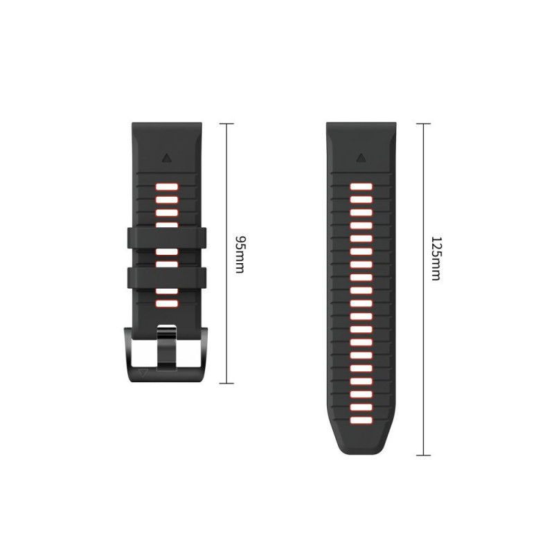 Tech-Protect Iconband Pro Armband für Garmin Fenix 5X / 5X Plus / 6X / 6X Pro / 7X / 8 / 8 Pro / 9 / 9 Pro (47 mm), schwarz / rot