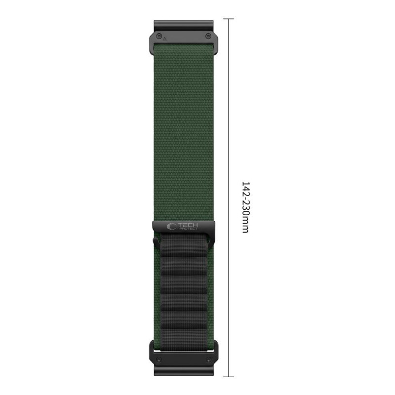 Tech-Protect Nylon Pro THP6034 Armband für Garmin Fenix 5X / 5X Plus / 6X / 6X Pro / 7X / 8 / 8 Pro / 9 / 9 Pro (51 mm), grün / schwarz