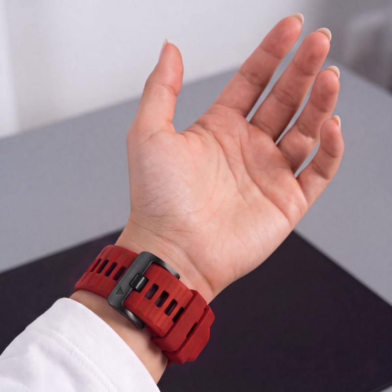 Tech-Protect Iconband Pro THP6050 Uhrenarmband für Garmin Fenix 5X / 5X Plus / 6X / 6X Pro / 7X / 8 / 8 Pro / 9 / 9 Pro (47 mm), rot / schwarz