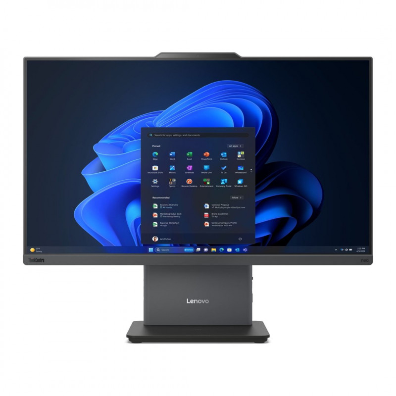 Lenovo ThinkCentre neo 50a G5 All-in-One-PC, 23,8" FHD Touch, Intel Core 7 240H, 16 GB DDR5 RAM, 1 TB SSD, Windows 11 Pro, Luna Grey + Kensington K64467M-M1