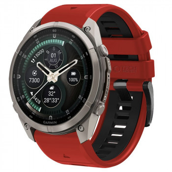 Tech-Protect Iconband Pro THP6043 Armband für Garmin Fenix 5X / 5X Plus / 6X / 6X Pro / 7X / 8 / 8 Pro / 9 / 9 Pro (51 mm), rot / schwarz