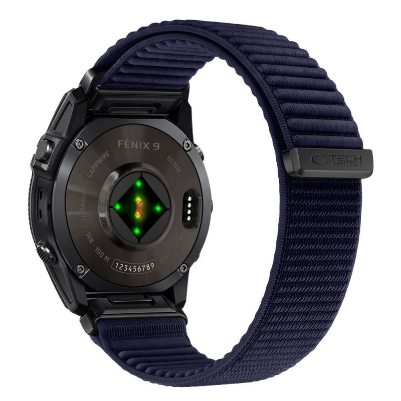 Tech-Protect NylonLoop THP6105 Uhrenarmband für Garmin Fenix 5X / 5X Plus / 6X / 6X Pro / 7X / 8 / 8 Pro / 9 / 9 Pro (51 mm), navy blue