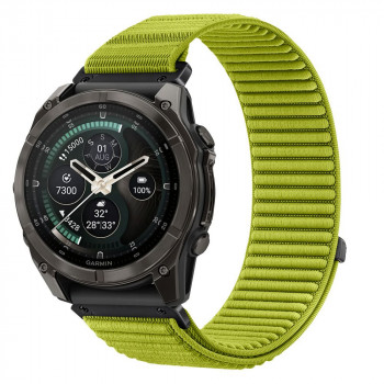 Tech-Protect NylonLoop THP6106 Armband für Garmin Fenix 5X / 5X Plus / 6X / 6X Pro / 7X / 8 / 8 Pro / 9 / 9 Pro (51 mm), electric lime