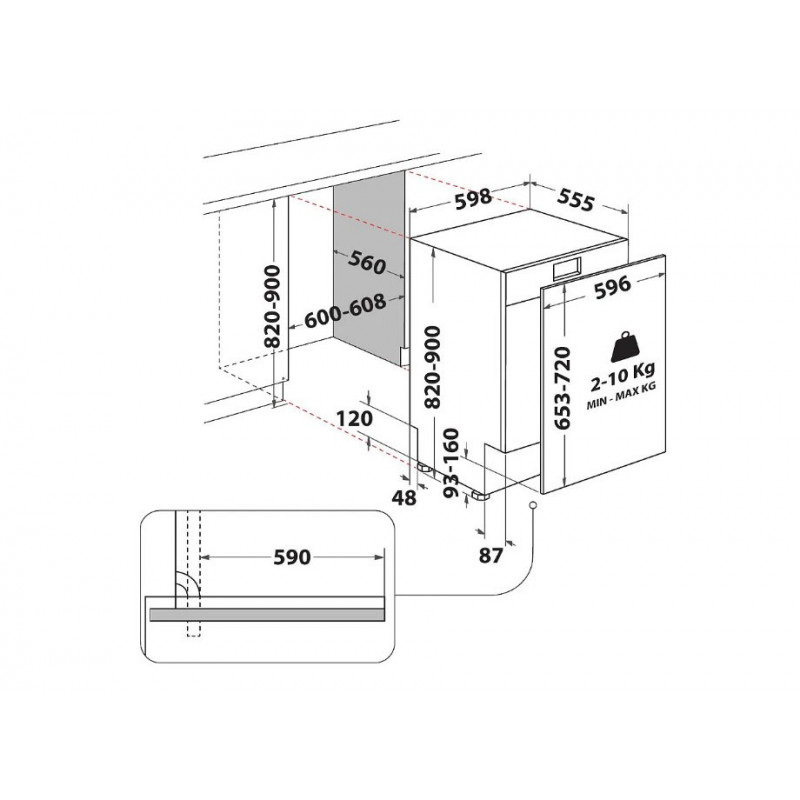 Whirlpool WH7ITD14C6N6 Einbau-Geschirrspüler, 60 cm, 46 dB, 14 Maßgedecke