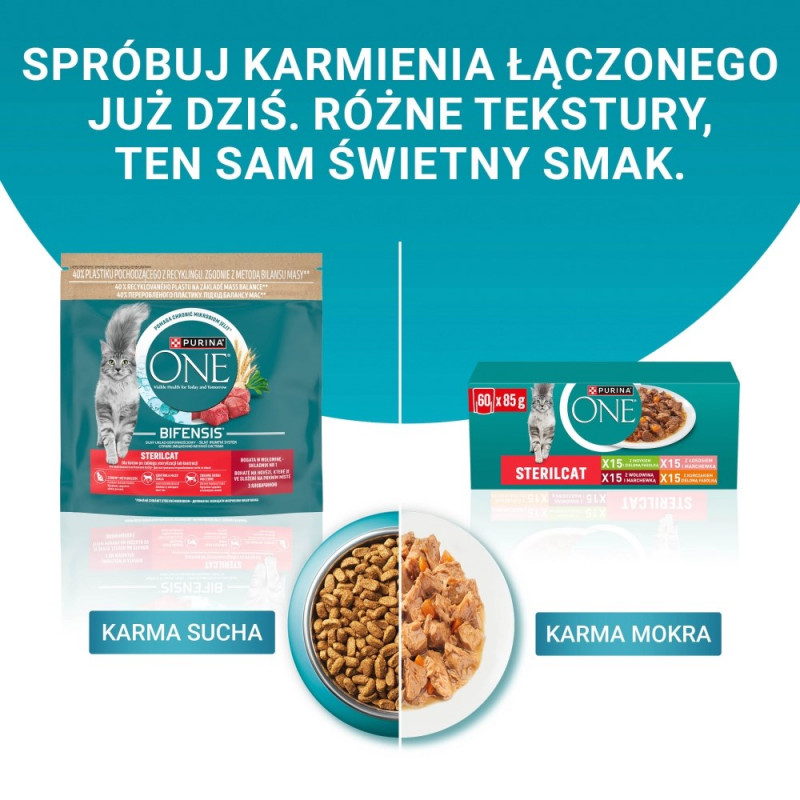Purina ONE Sterilcat Katzenfutter, Rind & Karotte, 60 x 85 g