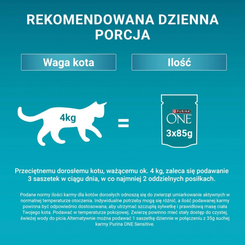 Purina ONE Sensitive Katzenfutter, Huhn & Karotte, 60 x 85 g