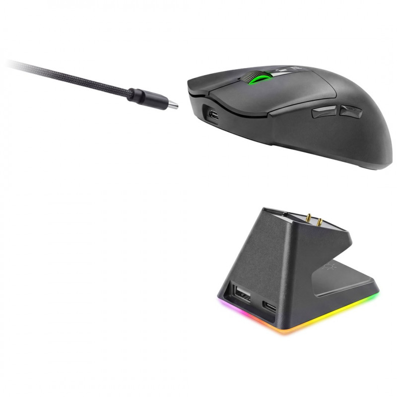 Mars Gaming MMW-ELITE kabellose Gaming-Maus, 20000 DPI, Bluetooth 5.4, 2.4 GHz, Schwarz