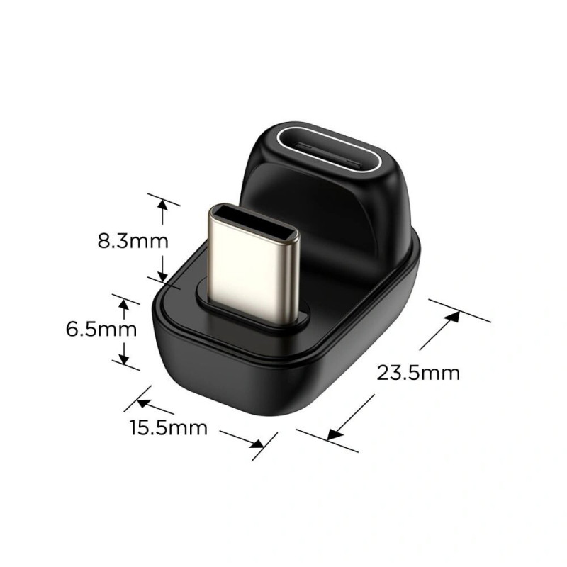 Tech-Protect UltraBoost AA04 USB-C Winkeladapter, Schwarz