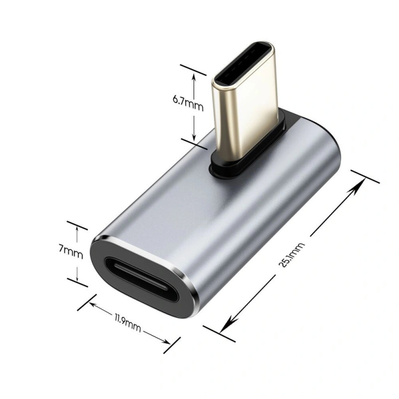 Tech-Protect UltraBoost AA03 USB-C Winkeladapter, Grau