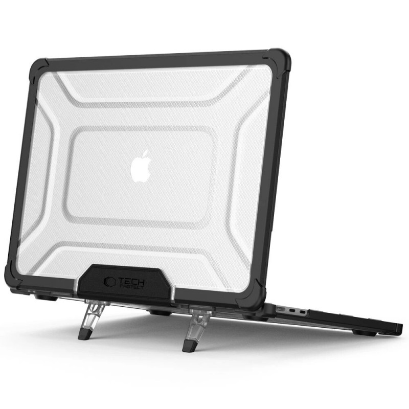 Tech-Protect SmartShell Pro Hülle für Apple MacBook Air 13" (M2/M3/M4/M5) 2023-2025, Schwarz/Transparent