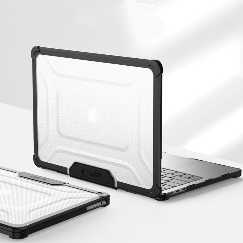 Tech-Protect SmartShell Pro Hülle für Apple MacBook Air 13" (M2/M3/M4/M5) 2023-2025, Schwarz/Transparent