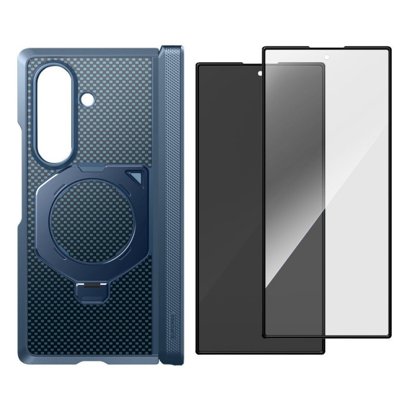 Supcase UB Aero MagSafe Hülle für Samsung Galaxy Z Fold 8 Ultra mit gehärtetem Glas und Privacy-Glas, Aramid Blue