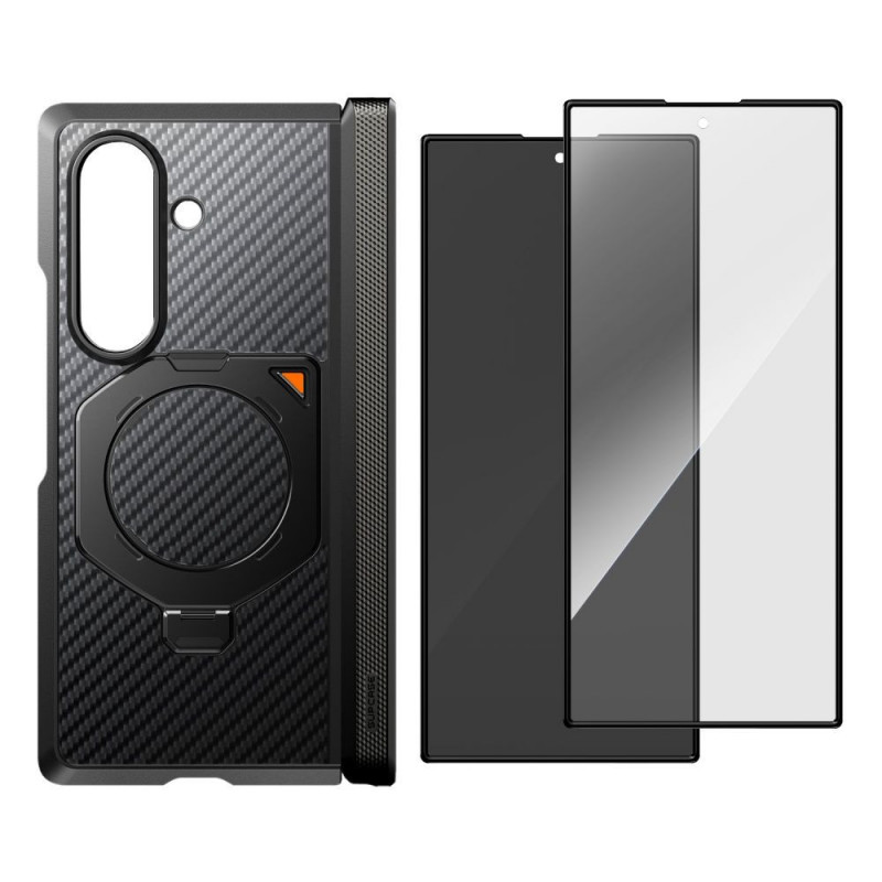 Supcase UB Aero MagSafe Hülle für Samsung Galaxy Z Fold 8 Ultra mit gehärtetem Glas und Privacy-Glas, Aramid Black