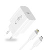 Tech-Protect NC20W 1-Port USB-C-Wandladegerät PD 20W mit Lightning-Kabel, Weiß, 100 cm