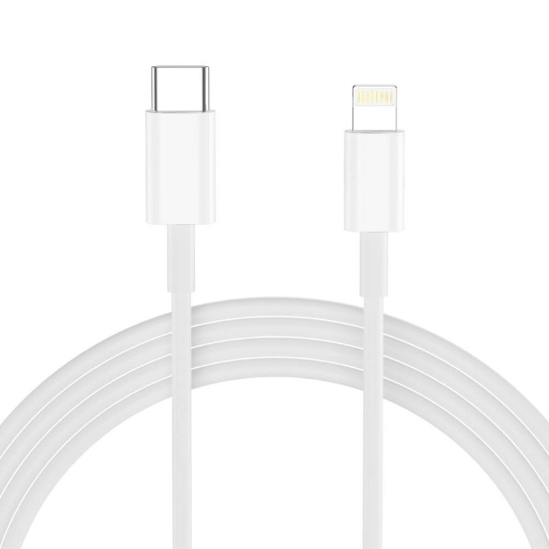 Tech-Protect NC20W 1-Port USB-C-Wandladegerät PD 20W mit Lightning-Kabel, Weiß, 100 cm