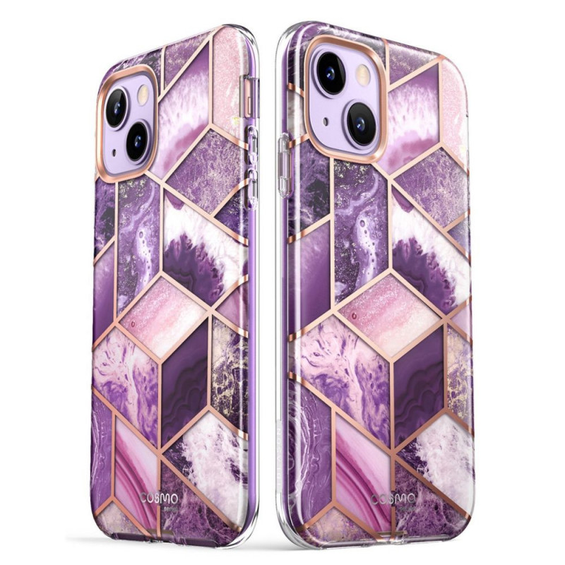 Supcase Cosmo Hülle für Apple iPhone 14 Plus / 15 Plus, Marble Purple