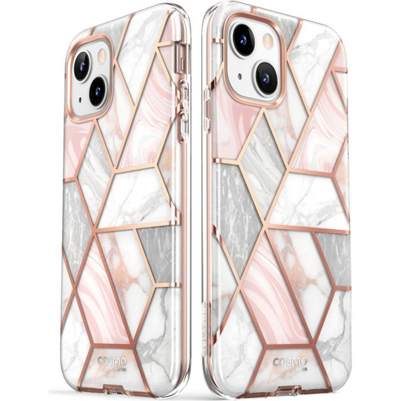 Supcase Cosmo Hülle für Apple iPhone 14 Plus / 15 Plus, Pink Marble