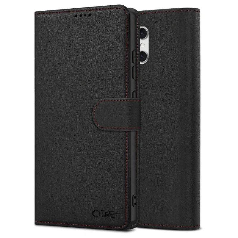 Tech-Protect Wallet Case für Samsung Galaxy A57 5G, Schwarz/Rot