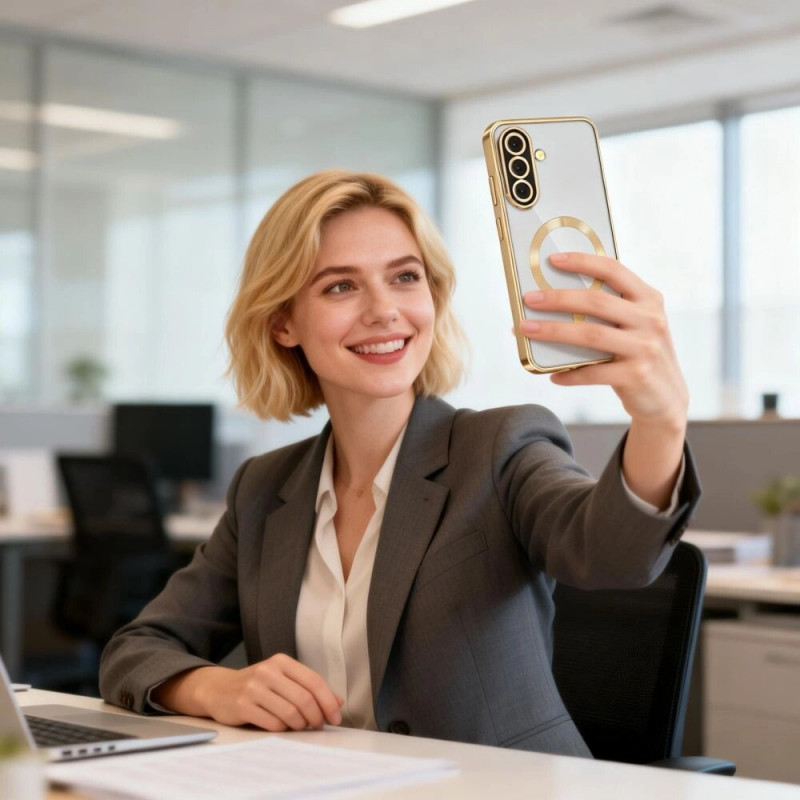 Tech-Protect MagFlex MagSafe Hülle für Samsung Galaxy A37 5G, Shiny Gold