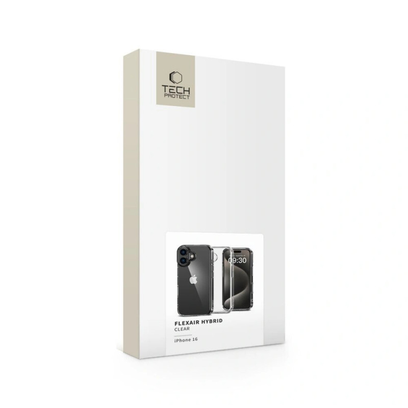 Tech-Protect Flexair Hybrid Hülle für Apple iPhone 16, transparent