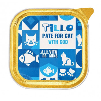 TILLO Pastete Kabeljau Nassfutter für Katzen, 100 g
