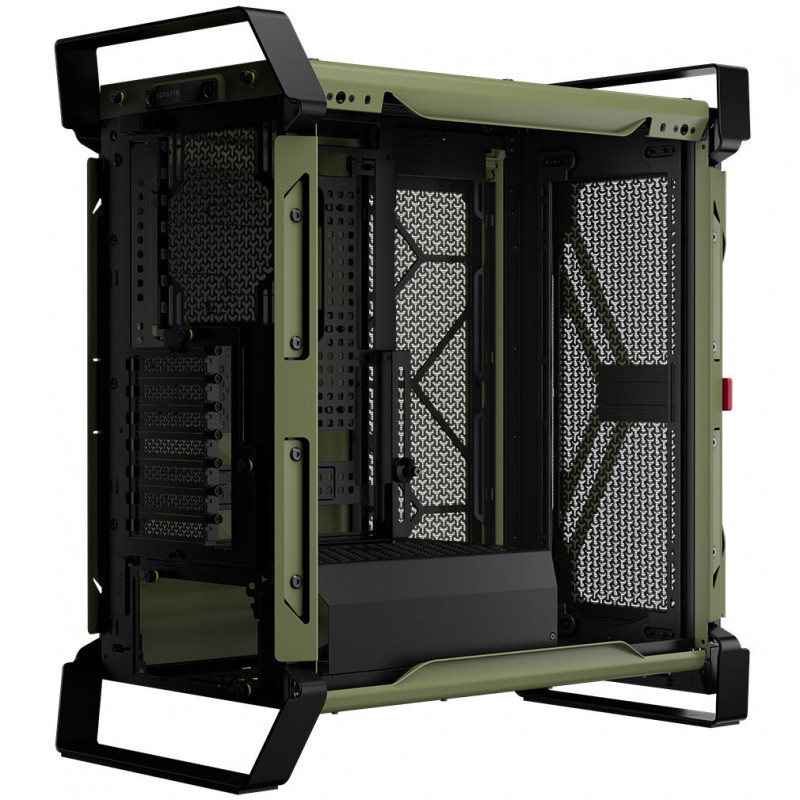 Corsair WARTHOG Performance Mid-Tower Gehäuse CC-9011350-WW, E-ATX, Seitenwand aus gehärtetem Glas, Grün