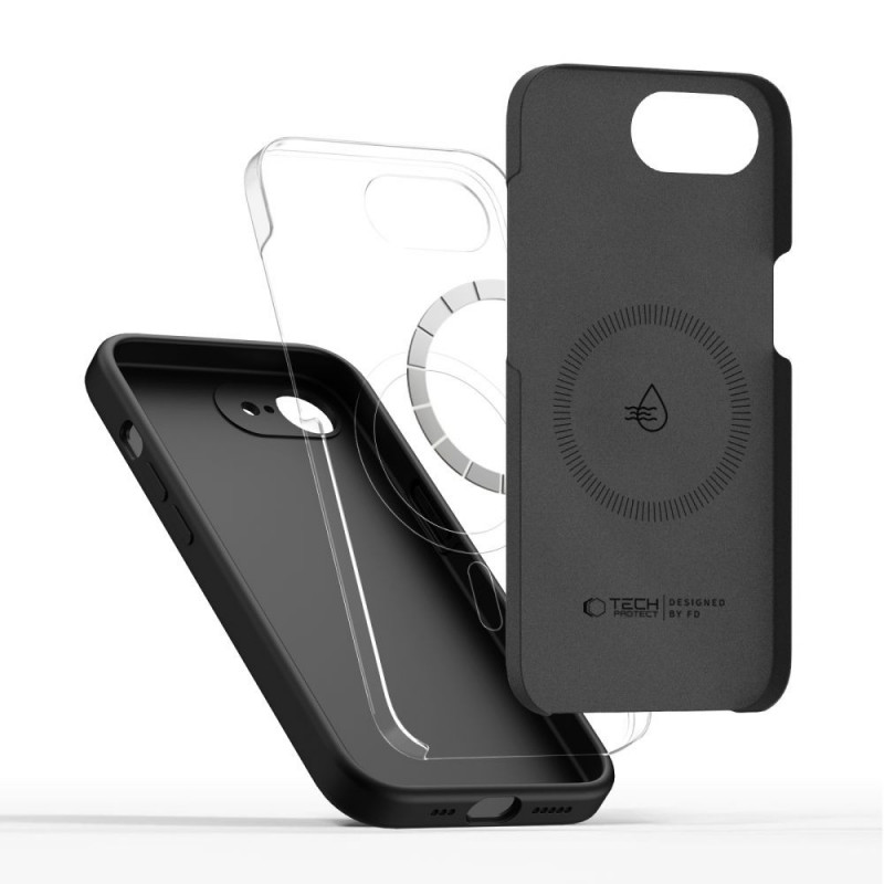 Tech-Protect Silikon MagSafe Hülle für Apple iPhone 16e / 17e, Schwarz