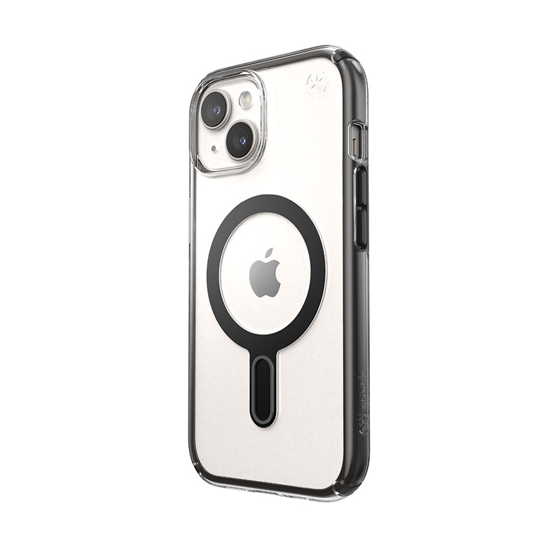 Speck Presidio Perfect-Clear ClickLock & MagSafe SPK526 Hülle für Apple iPhone 15 / 14 / 13, Clear / Frosted Black / Slate Grey