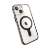 Speck Presidio Perfect-Clear ClickLock & MagSafe SPK526 Hülle für Apple iPhone 15 / 14 / 13, Clear / Frosted Black / Slate Grey