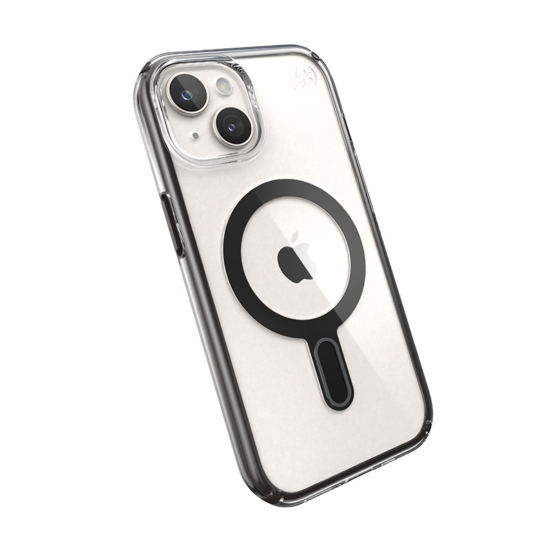 Speck Presidio Perfect-Clear ClickLock & MagSafe SPK526 Hülle für Apple iPhone 15 / 14 / 13, Clear / Frosted Black / Slate Grey
