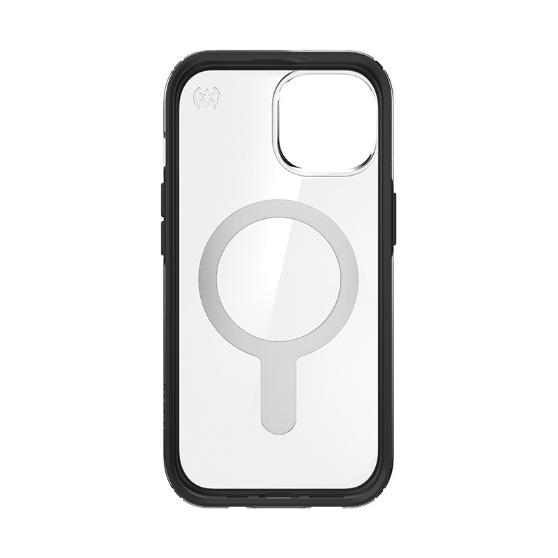 Speck Presidio Perfect-Clear ClickLock & MagSafe SPK526 Hülle für Apple iPhone 15 / 14 / 13, Clear / Frosted Black / Slate Grey