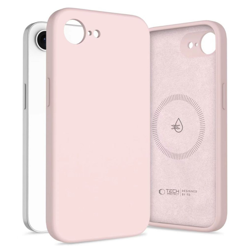 Tech-Protect Silikon MagSafe Hülle für Apple iPhone 16e / 17e, Pink Pearl