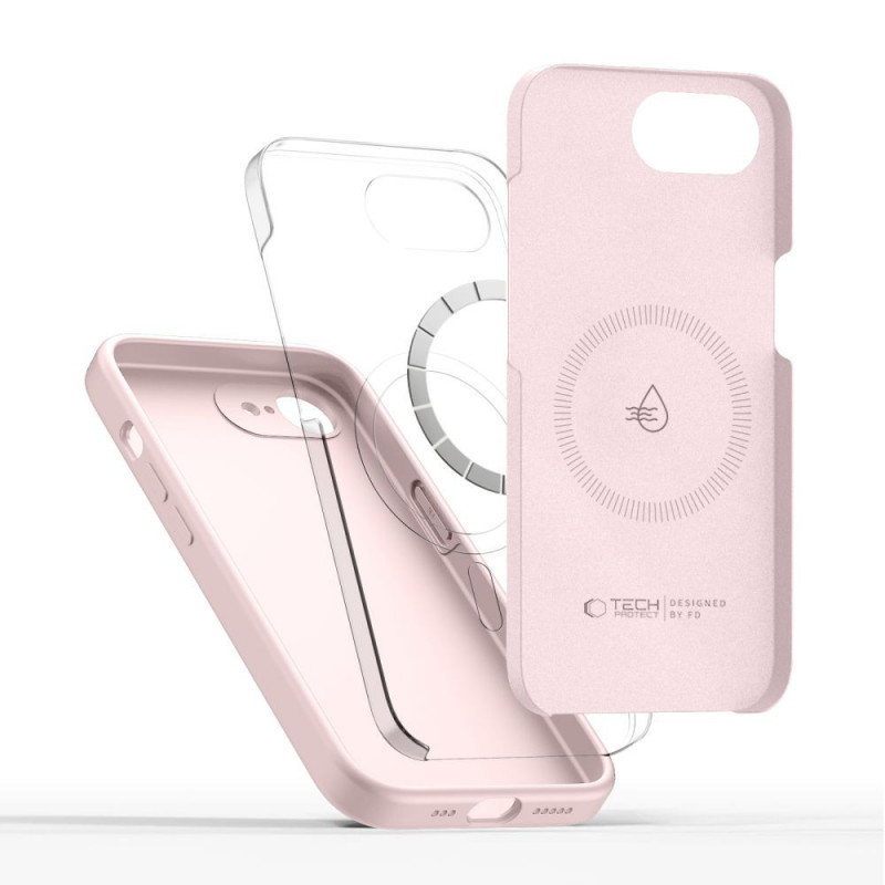 Tech-Protect Silikon MagSafe Hülle für Apple iPhone 16e / 17e, Pink Pearl