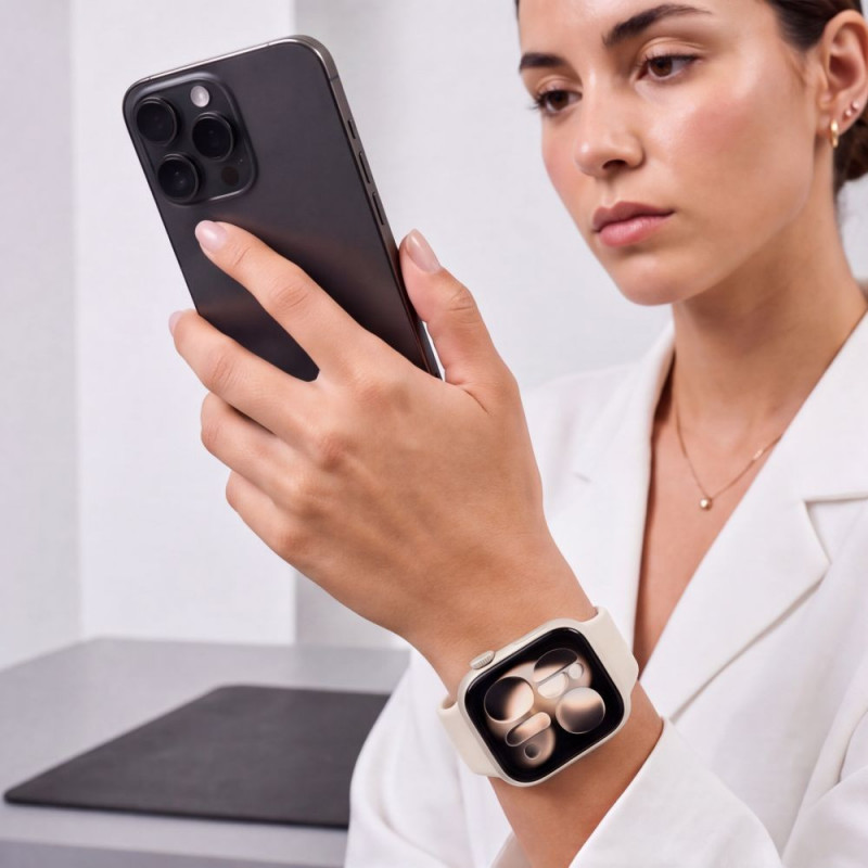 Tech-Protect Silikonarmband für Apple Watch 8 / 9 / 10 / 11 / 12 / SE / Ultra 44/45/46/49 mm, Starlight