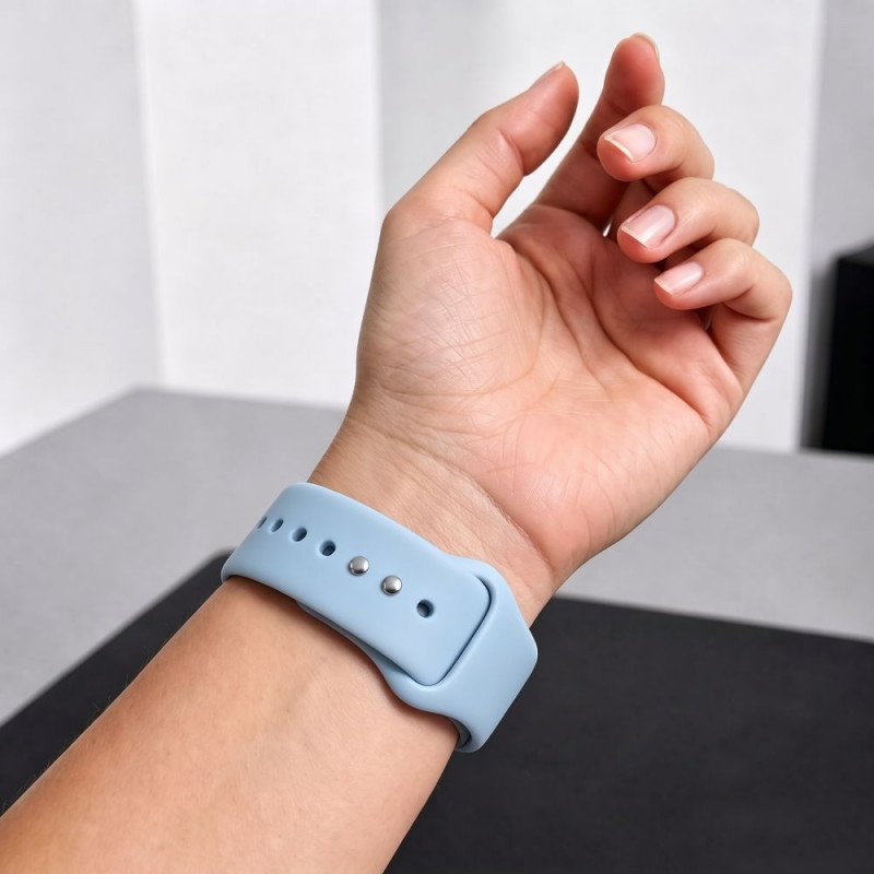 Tech-Protect Silikonarmband für Apple Watch 8 / 9 / 10 / 11 / 12 / SE / Ultra 44/45/46/49 mm, Blue Jeans