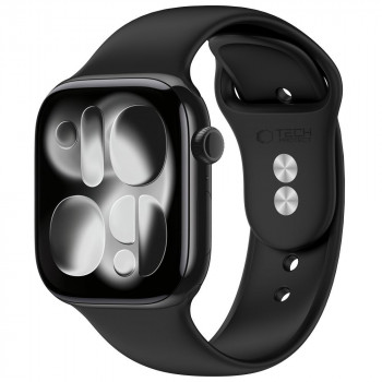 Tech-Protect Silikonarmband für Apple Watch 8 / 9 / 10 / 11 / 12 / SE / Ultra 44/45/46/49 mm, Schwarz