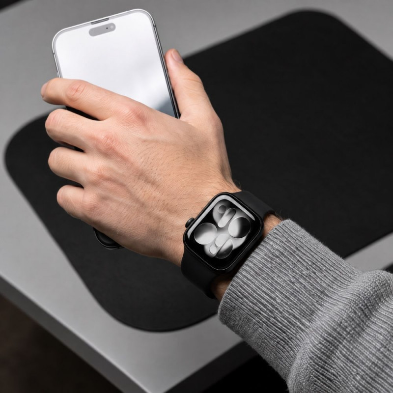 Tech-Protect Silikonarmband für Apple Watch 8 / 9 / 10 / 11 / 12 / SE / Ultra 44/45/46/49 mm, Schwarz