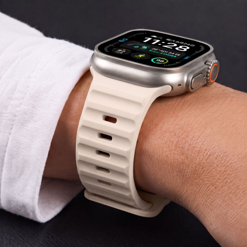 Tech-Protect Silicone Line Apple Watch 8 / 9 / 10 / 11 / 12 / SE / Ultra 44/45/46/49 mm Armband, Stone
