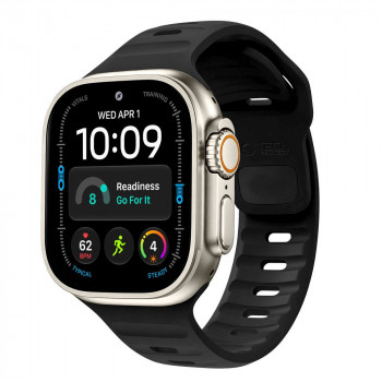 Tech-Protect Silicone Line Apple Watch 8 / 9 / 10 / 11 / 12 / SE / Ultra 44/45/46/49 mm Armband, Schwarz