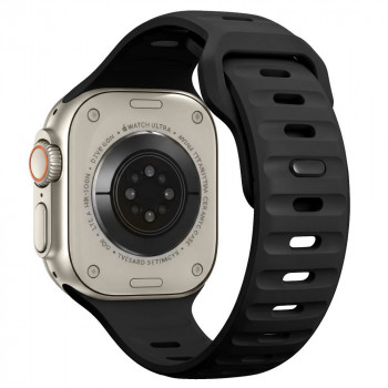 Tech-Protect Silicone Line Apple Watch 8 / 9 / 10 / 11 / 12 / SE / Ultra 44/45/46/49 mm Armband, Schwarz