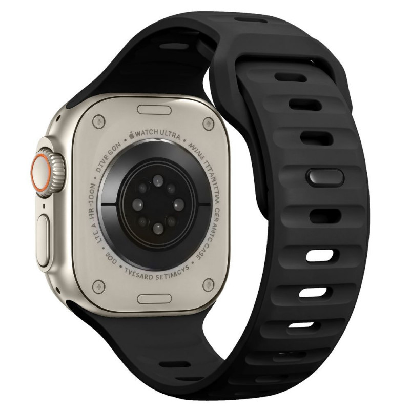 Tech-Protect Silicone Line Apple Watch 8 / 9 / 10 / 11 / 12 / SE / Ultra 44/45/46/49 mm Armband, Schwarz
