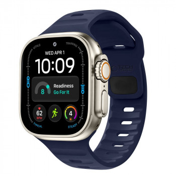 Tech-Protect Silicone Line Apple Watch 8 / 9 / 10 / 11 / 12 / SE / Ultra 44/45/46/49 mm Armband, Atlantic Blue