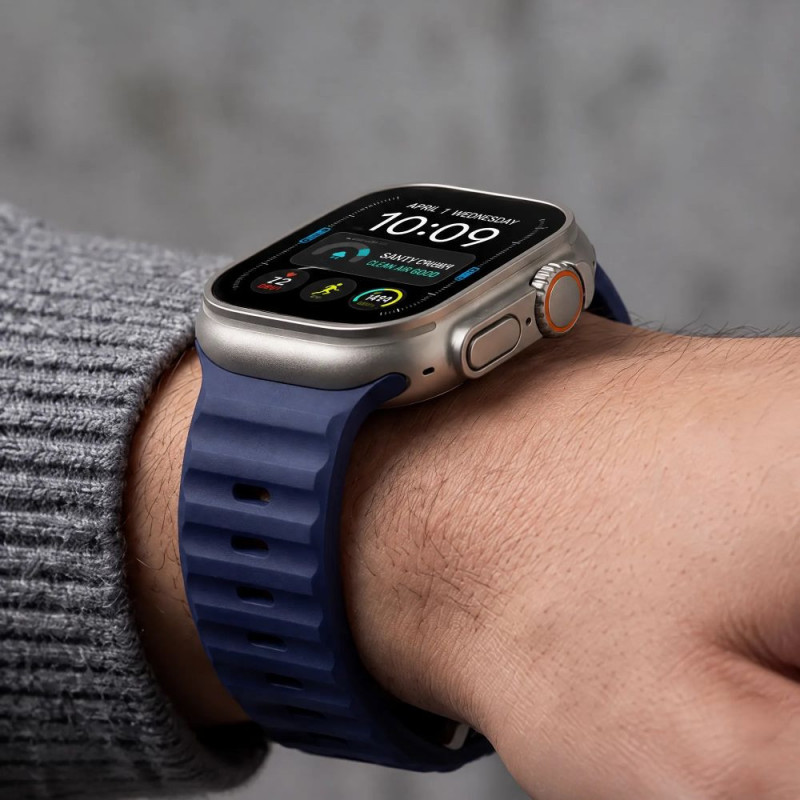 Tech-Protect Silicone Line Apple Watch 8 / 9 / 10 / 11 / 12 / SE / Ultra 44/45/46/49 mm Armband, Atlantic Blue